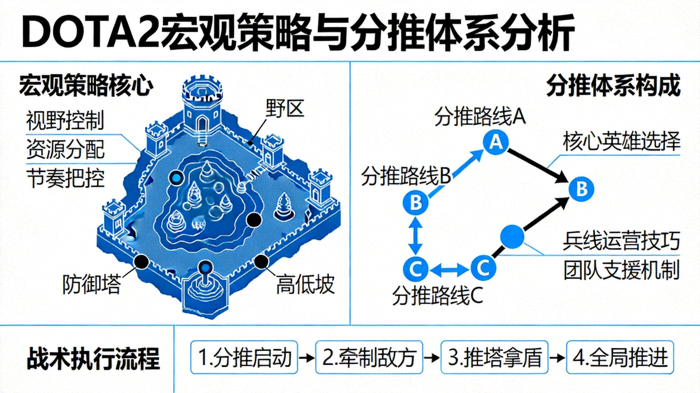 DOTA2宏观策略与分推体系分析图