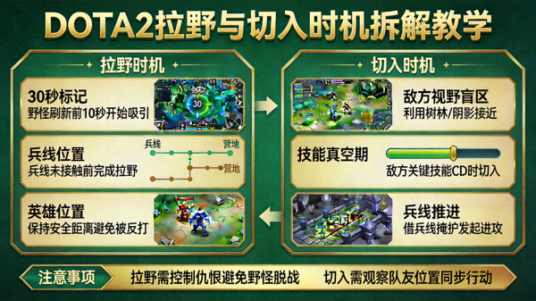 DOTA2拉野与切入时机拆解教学图